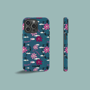 Surrealistic Flower Clock in Petrol Blue Phone Case