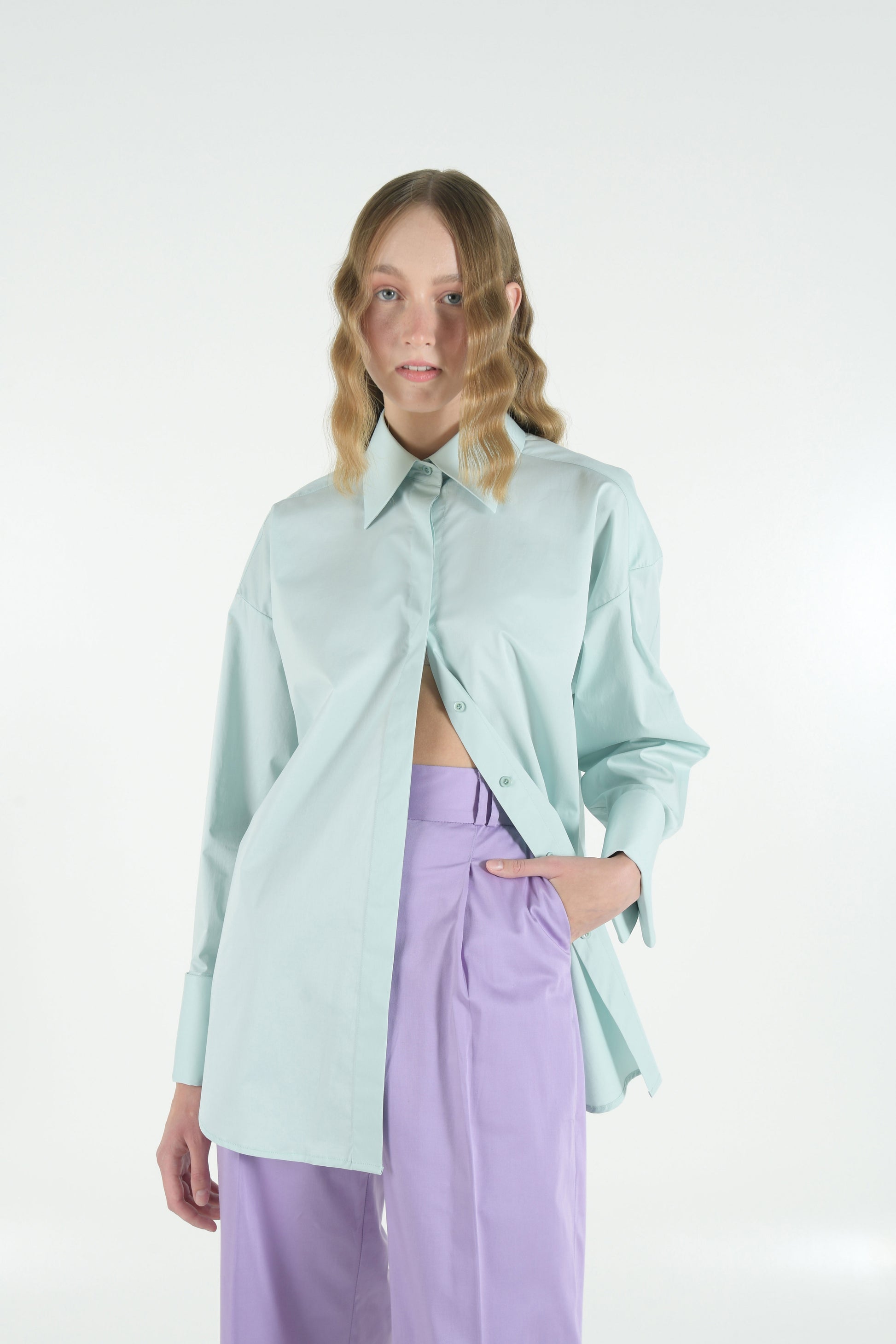 Oversize Shirt in Mint Green