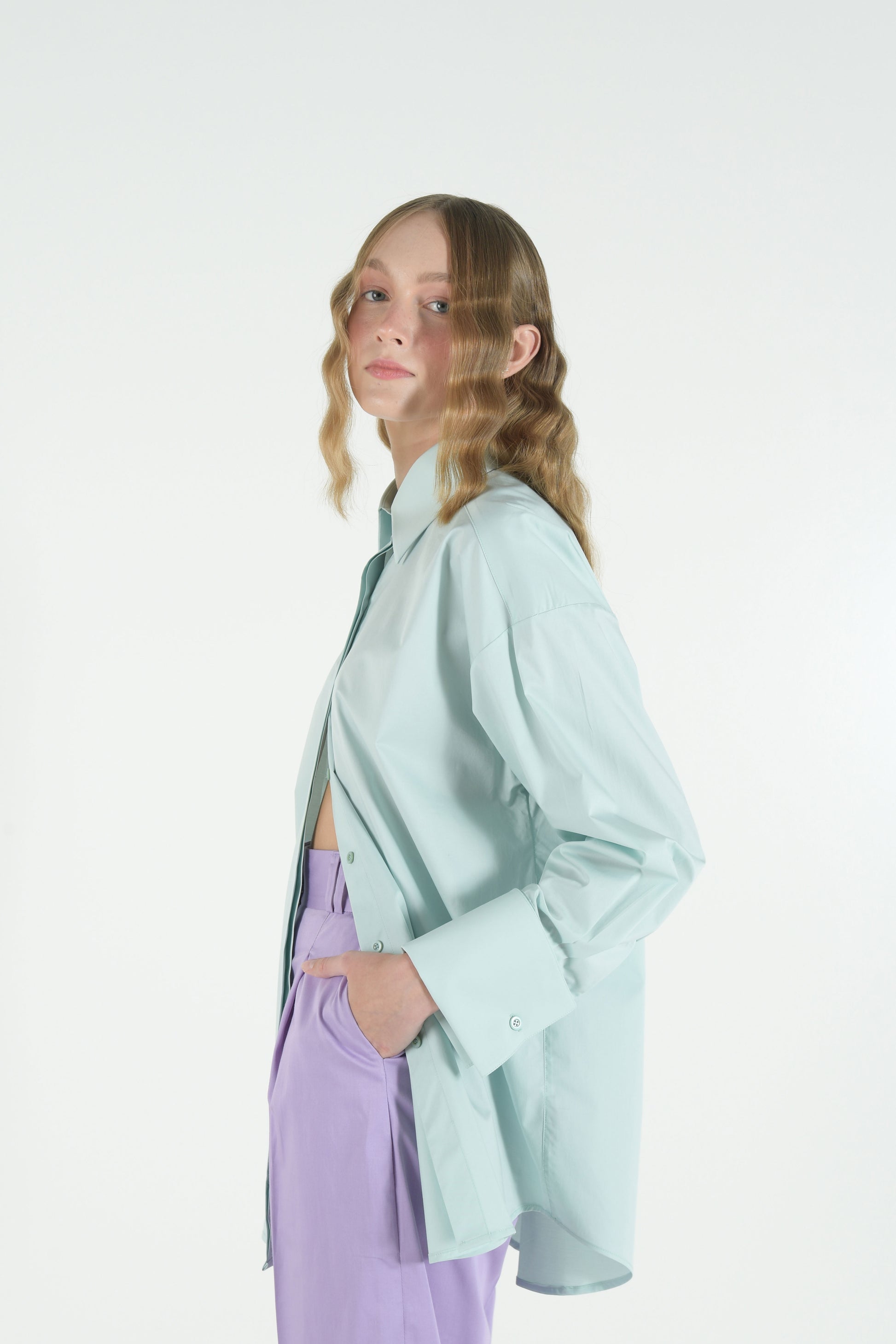 Oversize Shirt in Mint Green